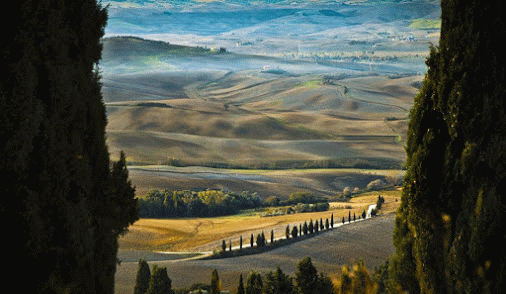 Veduta della Val D Orcia da Pienza Siena fotospettacolari